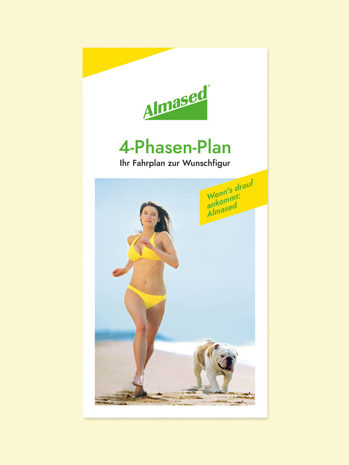Broschüre mit junger Frau zum 4-Phasen-Plan