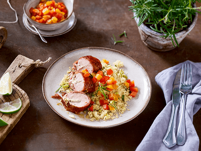 Gefülltes Schweinefilet